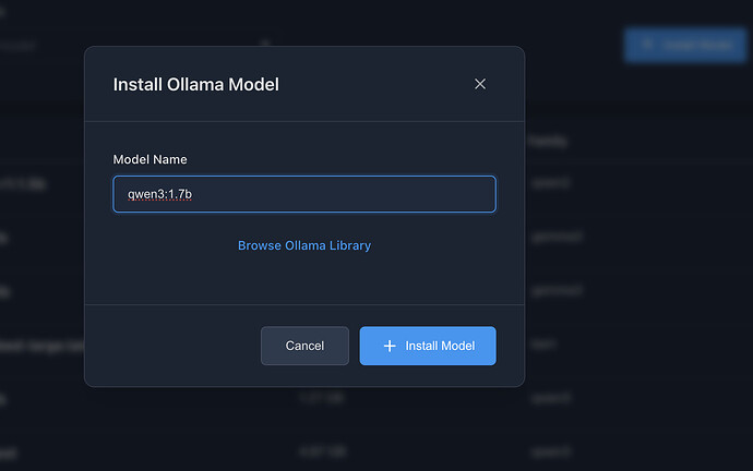 install ollama model