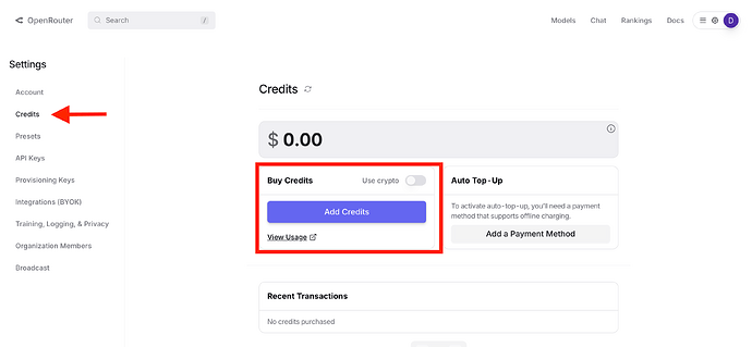 Add Credits to OpenRouter