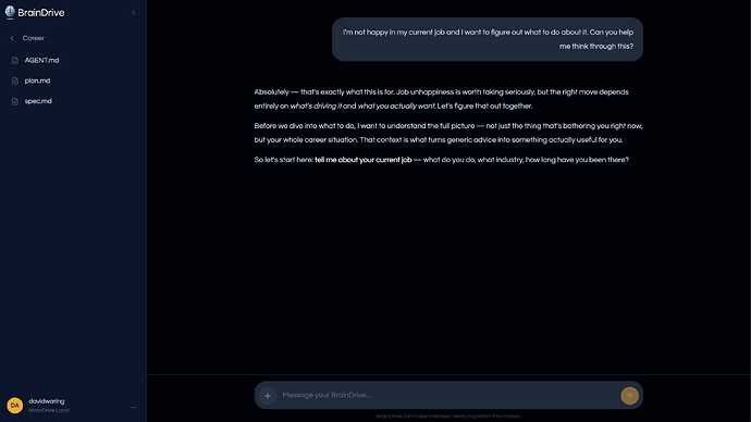 BrainDrive Interview — Opening Message