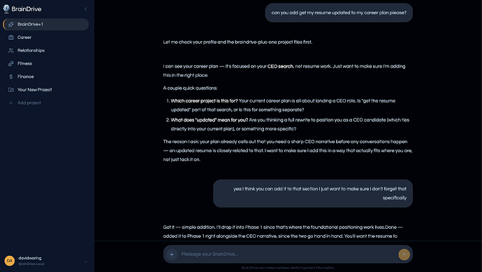 BrainDrive Execution — Your Memory at Work